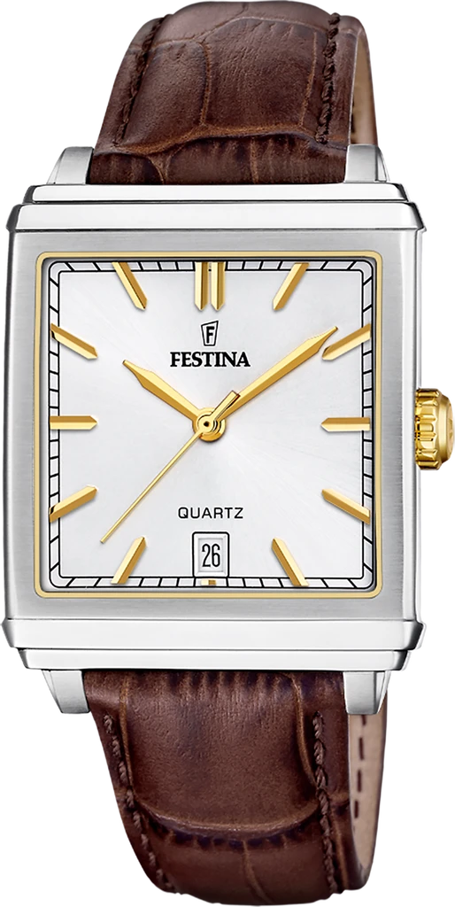 Наручные часы мужские Festina F20681/4 On The Square со стальным корпусом WR 50 м и белым циферблатом