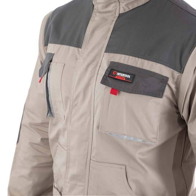 Куртка рабочая Intertool SP-3035 100 % хлопок плотность 180 г/м2 XXL 2в1 Gray/Black (129954) - фото 6