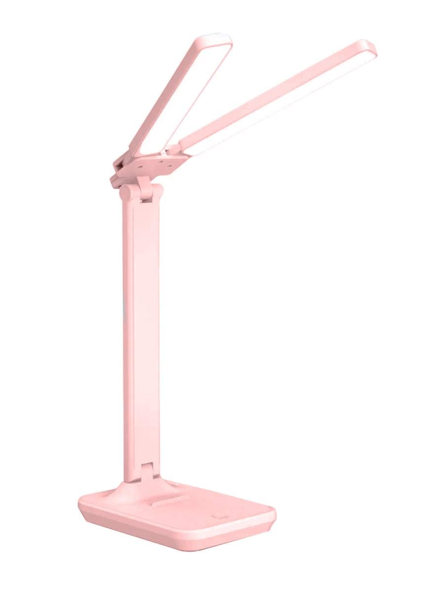 Лампа с аккумулятором два плафона/сенсорным управлением/поворотом на 180° 2000 mAH Розовый