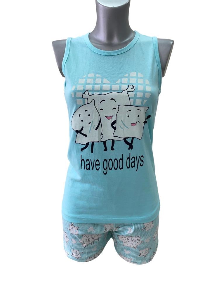 Пижама Marilynmod 8250x45 майка/шорты женская L Голубой