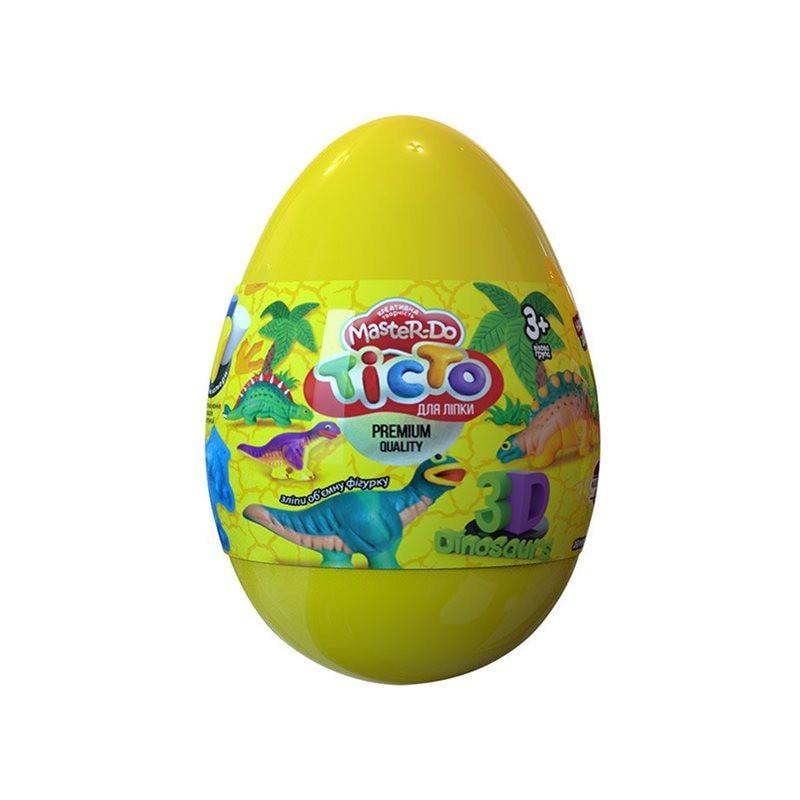Набір креативної творчості тісто для ліплення Danko Toys Master Do Dinosaurs EGGS ТМD-08-01U Жовтий (RLT23856s31031)