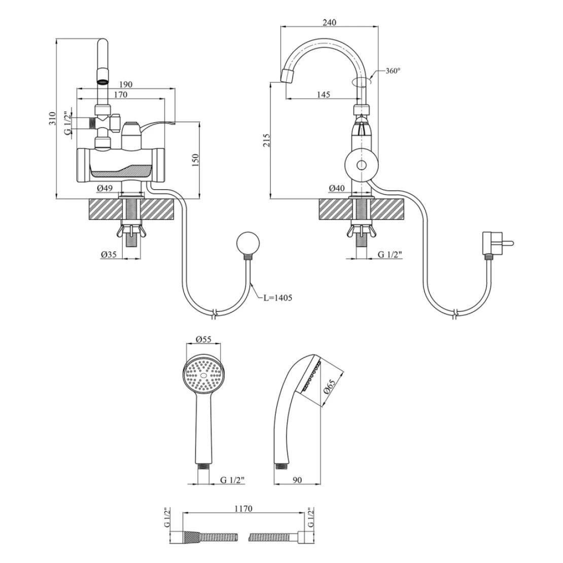 Проточный водонагреватель Kroner KRM Volt CW191MDS с дисплеем (CV023248) - фото 7 Проточный водонагреватель Kroner KRM Volt CW191MDS с дисплеем (CV023248) - фото 7