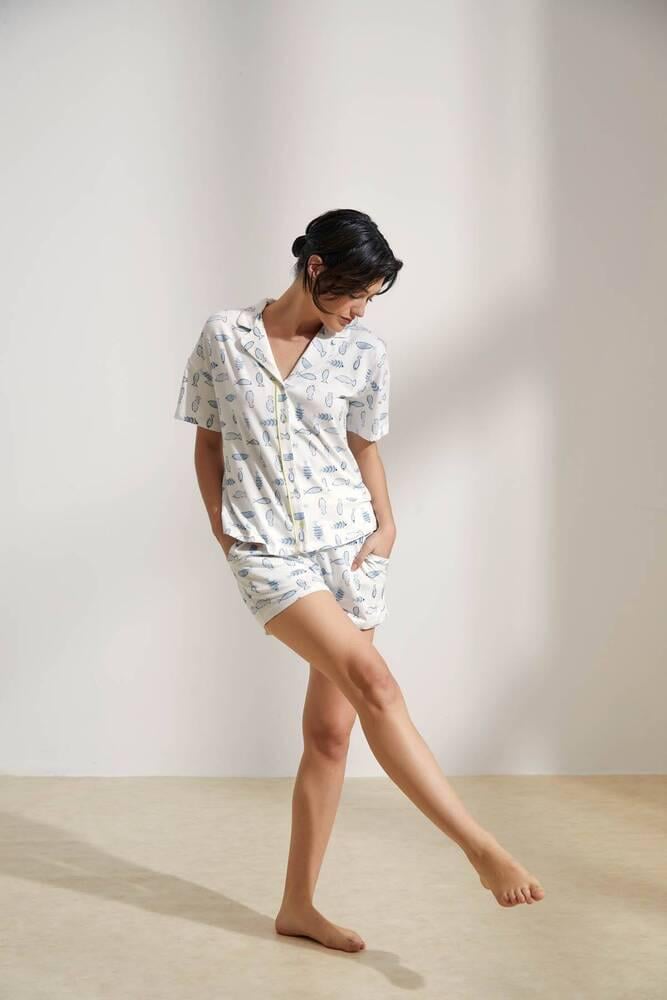 Пижама Hays 36180-TKM24Y-001-110B женская XS Кремовый/Синий - фото 10 Пижама Hays 36180-TKM24Y-001-110B женская XS Кремовый/Синий - фото 10