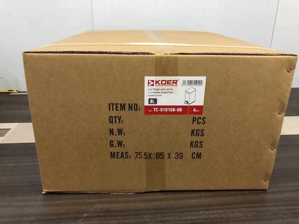 Відро для сміття прямокутне KOER TC-010108-08 з плавним закриванням 8 л Білий (KR5592) - фото 4 Відро для сміття прямокутне KOER TC-010108-08 з плавним закриванням 8 л Білий (KR5592) - фото 4