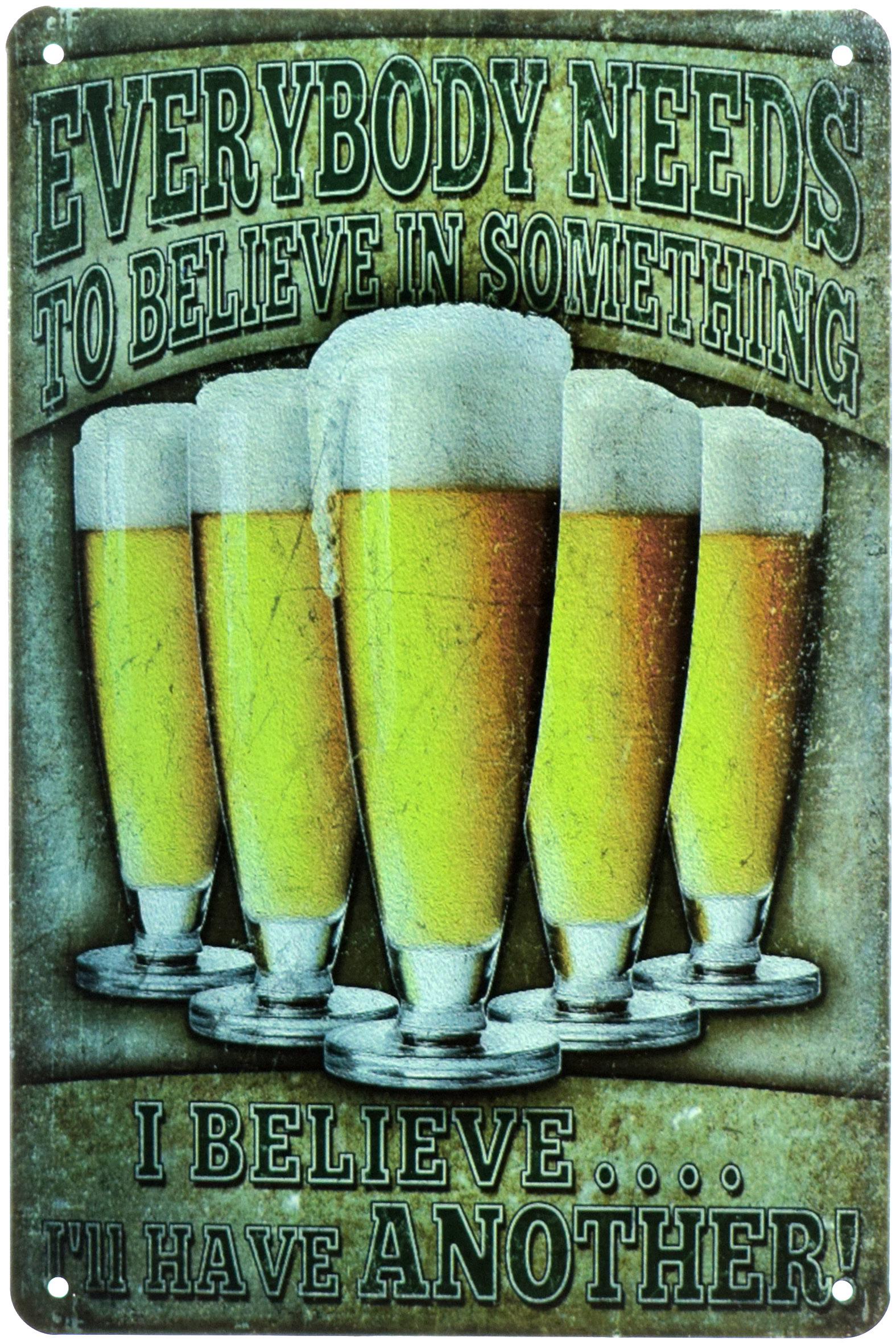 Табличка металева Я Вірю У Мене Буде Ще Одне Пиво!/I Believe I'll Have Another! 20x30 см