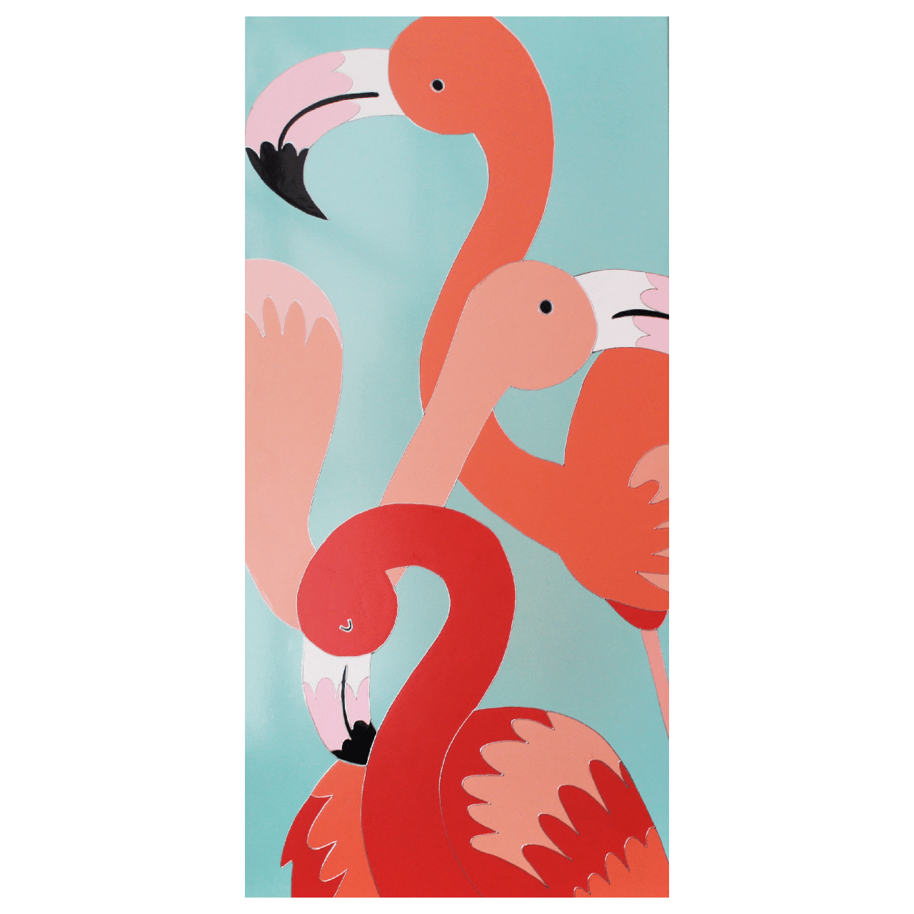 Металлокерамический обогреватель дизайнерский Uden-S-700 Фламинго со шнуром до 14 м2 978х475 мм (25748535)