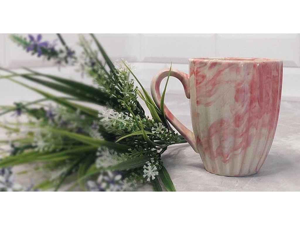 Чашка Славянск Хвиля веселка 400 мл Коралловый малахит (1087014)