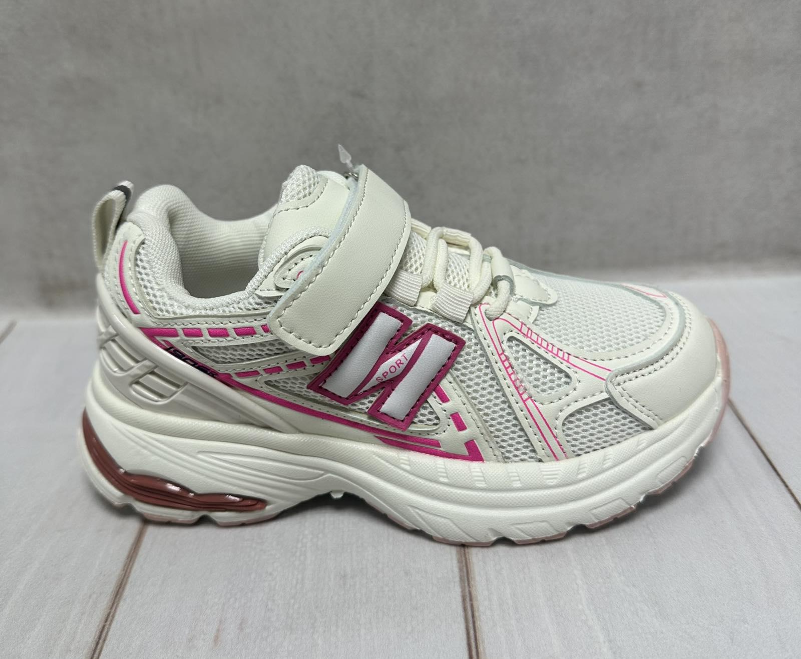 Кросівки дитячі для дівчинки Kimbo-o сітка р. 35 21,5 см Біло-рожевий