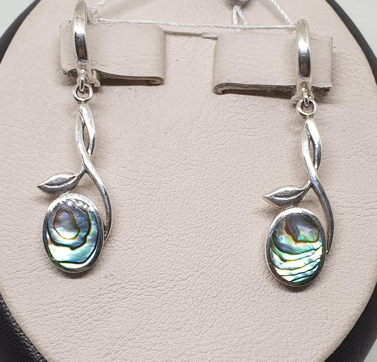 Серьги серебряные с гелиотисом 4,8 г (1393099682)