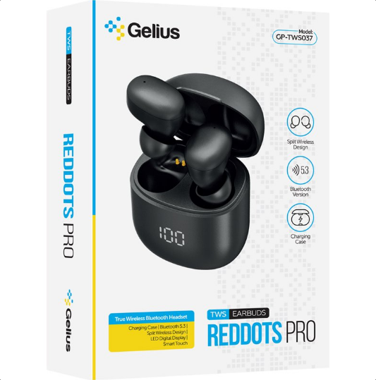 Наушники беспроводные TWS Gelius Pro Reddots Pro GP-TWS037 Black - фото 3