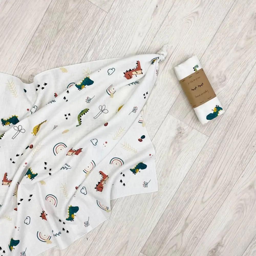 Пеленка для младенцев Динозавры муслин 80х100 см (1472)