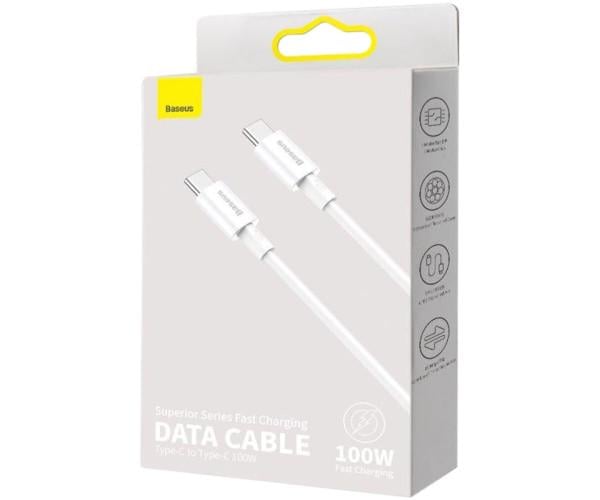 Кабель Data USB BASEUS Superior Series Type-C/Type-C CATYS-C02 100W 2 м White - фото 3