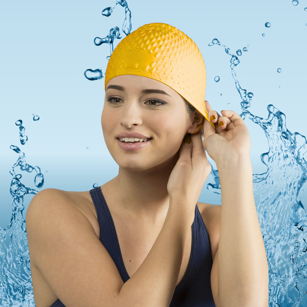 Шапочка для плавання для довгого волосся Hechpro Жовтий (1696) - фото 9