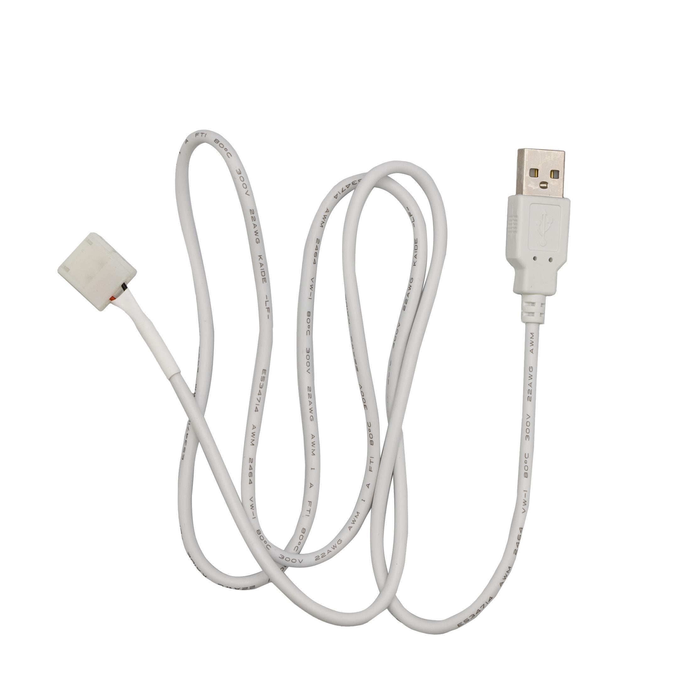 Кабель Prolum USB 2.0 коннектор для ленты 10 мм 1 м Белый (29821958)