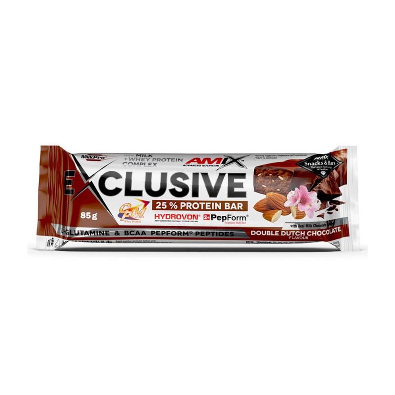 Протеиновый батончик 22 г белка AMIX Exclusive Protein Bar 25% 85 г Двойной голландский шоколад