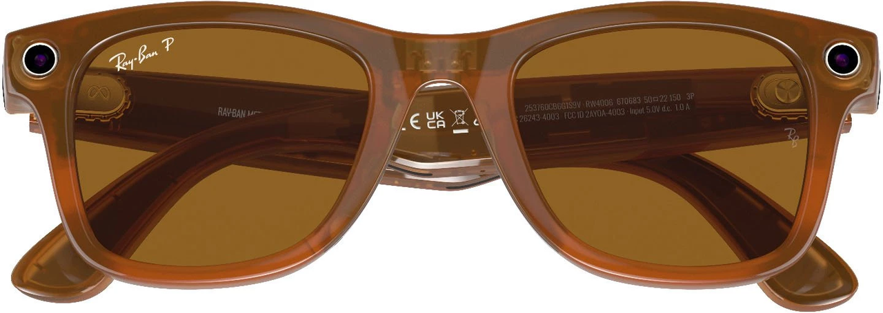 Смарт-окуляри Ray-Ban Meta Wayfarer Shiny Caramel Frame Brown Lenses RW4006 670683 50-22 - фото 6