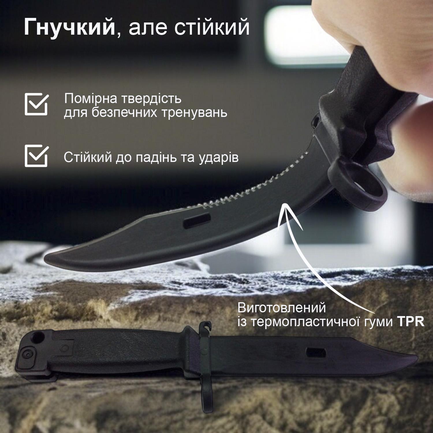 Багнетний ніж GDragon Sport АК47 тренувальний макет страйкбольний гумовий Чорний (141_10_0_1) - фото 4 Багнетний ніж GDragon Sport АК47 тренувальний макет страйкбольний гумовий Чорний (141_10_0_1) - фото 4