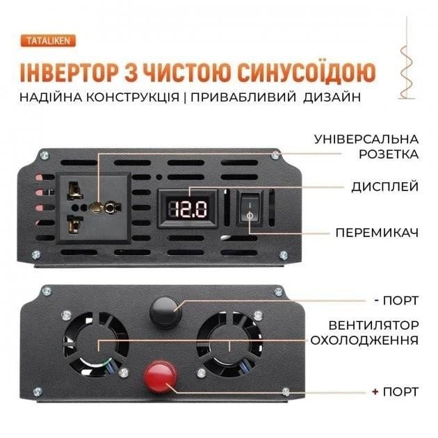 Інвертор Tataliken 2500 Вт з чистою синусоїдою (12597028) - фото 2 Інвертор Tataliken 2500 Вт з чистою синусоїдою (12597028) - фото 2