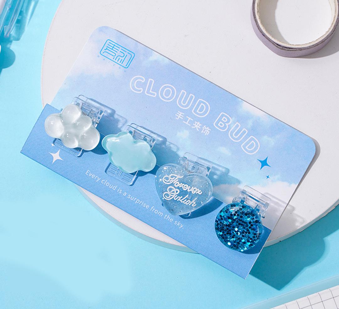 Набор скрепок 4 шт. Голубой (КС-01-2)