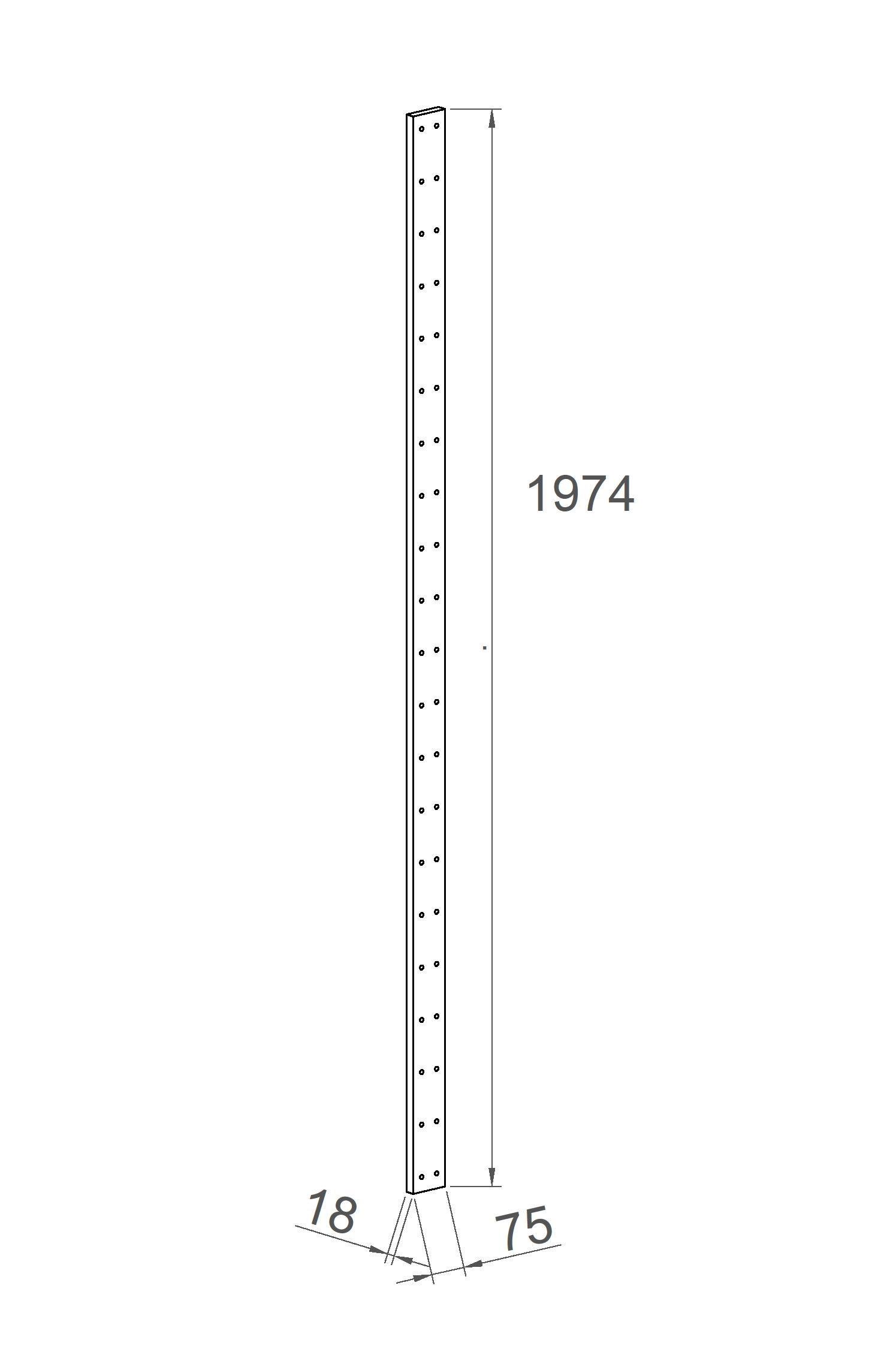 Стійка БОНН для стелажа 1974х75х18 мм (10103) - фото 2