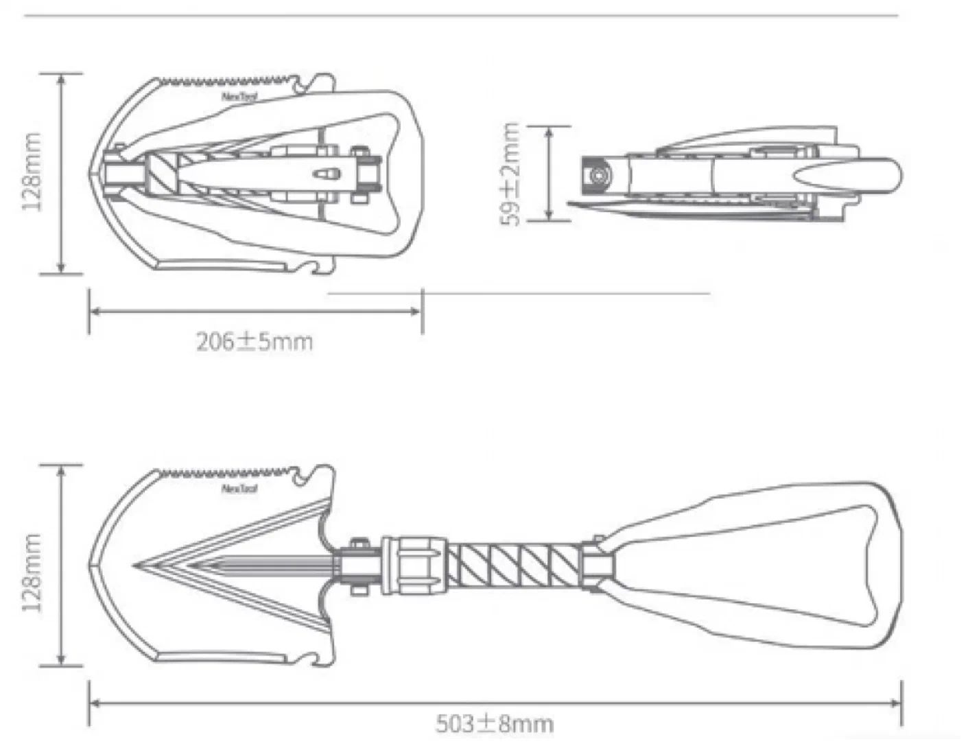 Лопата NexTool Foldable Sapper Shovel NE20033 - фото 5