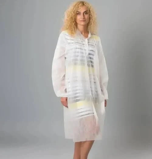 Халат одноразовый POLIX PRO&MED на текстильных застежках L-XL Белый (2538726138) - фото 4 Халат одноразовый POLIX PRO&MED на текстильных застежках L-XL Белый (2538726138) - фото 4