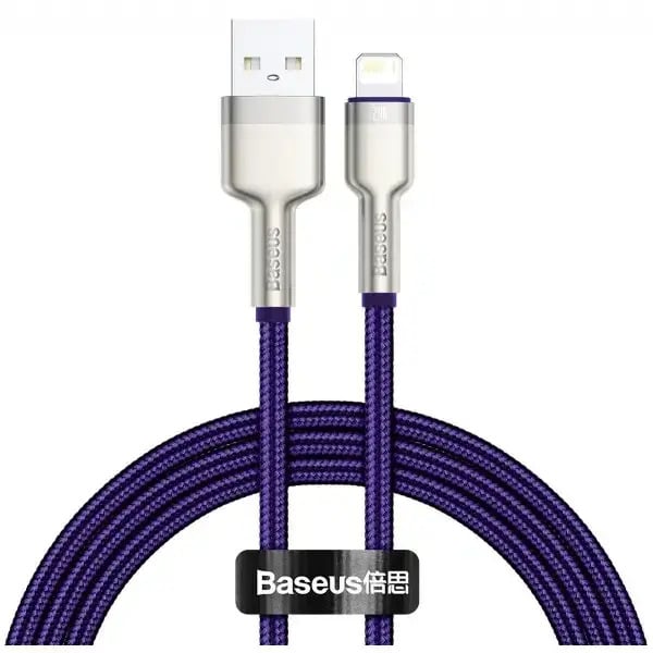 Кабель синхронізації Baseus Cafule Metal Cable USB to Lightning 2,4A 1 м Purple (CALJK-A05)
