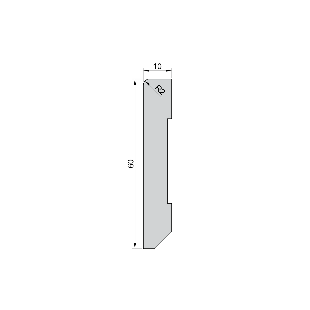 Плінтус накладний FSPRO 1060R2 МДФ 2,5 м Білий (P.MDF1060R2W) - фото 2