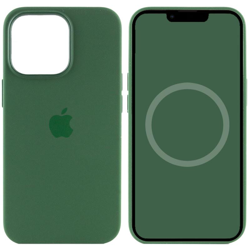 Противоударный чехол Silicone case AAA full with Magsafe and Animation для Apple iPhone 13 Pro Max 6.7" Зеленый/Clover