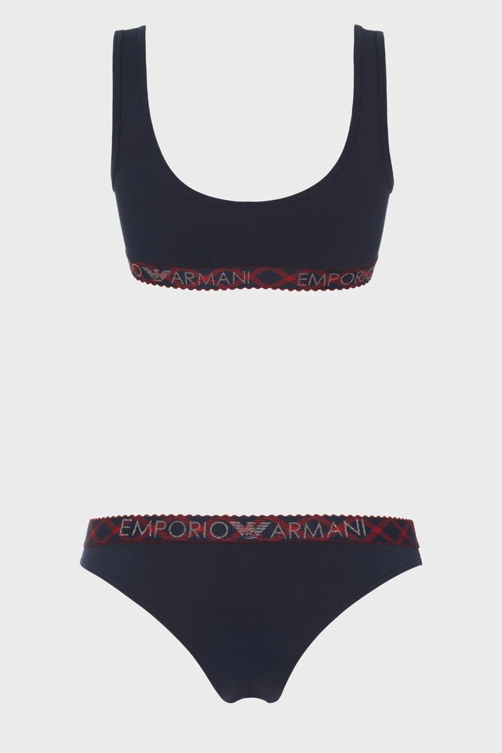 Комплект білизни жіночої Emporio Armani S Темно-синій (3F225-164758mar) - фото 4 Комплект білизни жіночої Emporio Armani S Темно-синій (3F225-164758mar) - фото 4