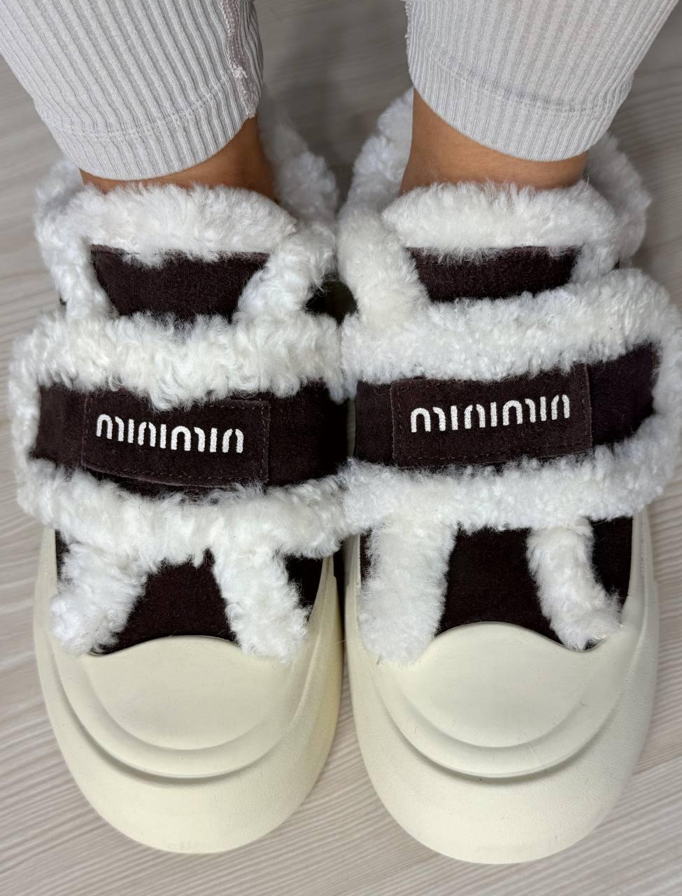 Кеди жіночі Hengji 15-6 з хутром та опушкою на липучці р. 41 Коричневий (5326) - фото 7