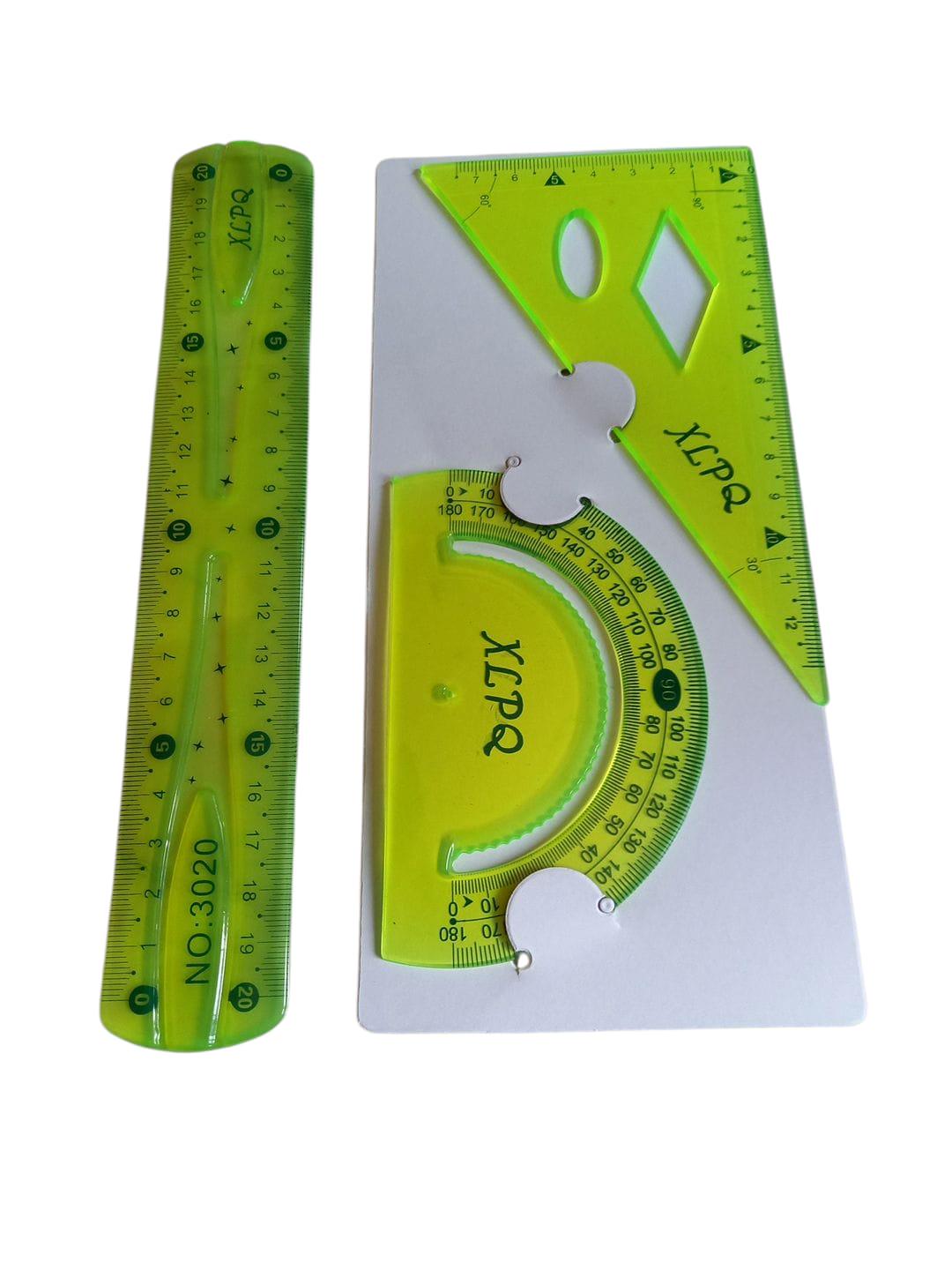 Набір гнучких лінійок косинець/транспортир/лінійка 20 см Жовтий (28926759) - фото 2