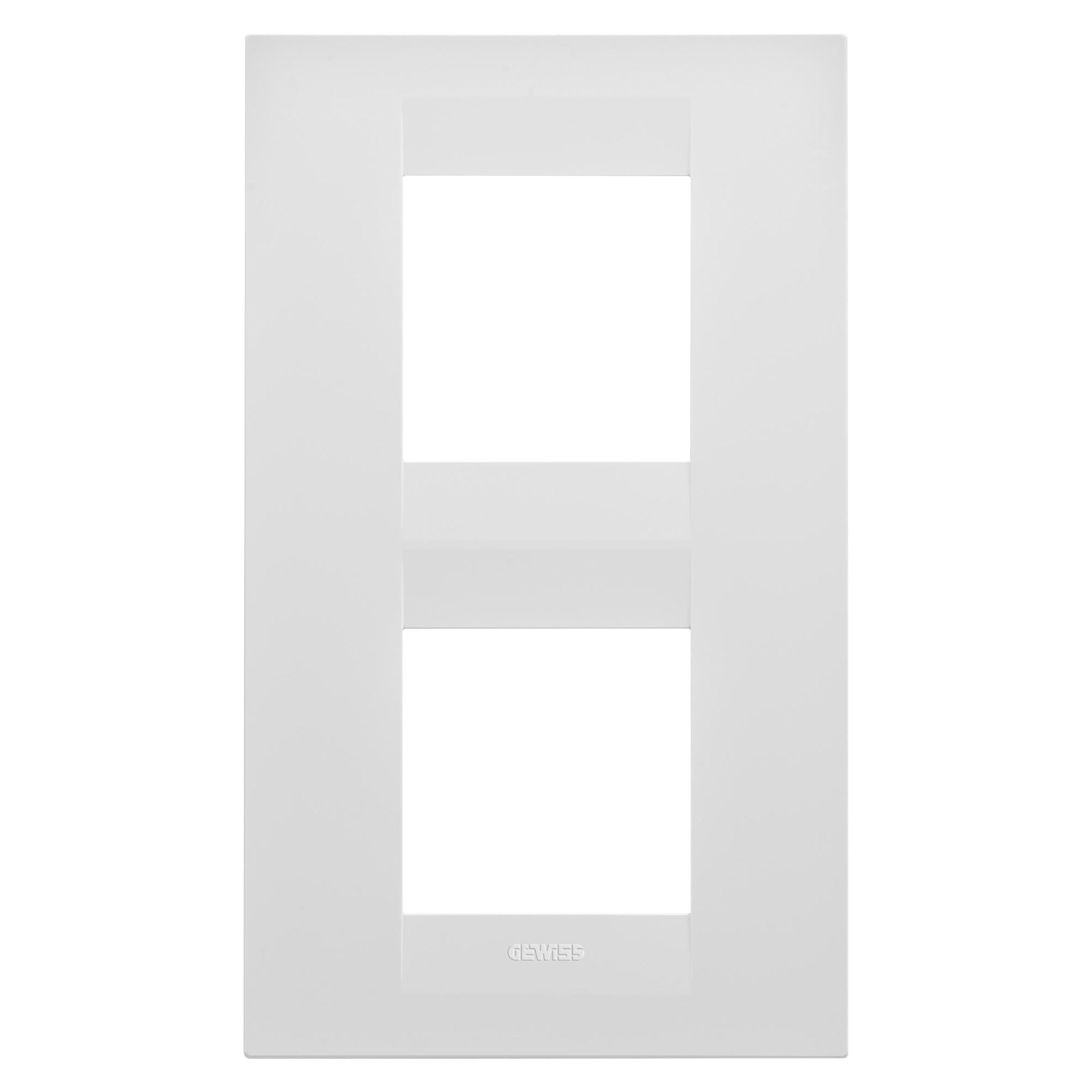 Рамка двухместная Gewiss Chorusmart GEO вертикальная технополимер Белый сатиновый (GW16424VW)