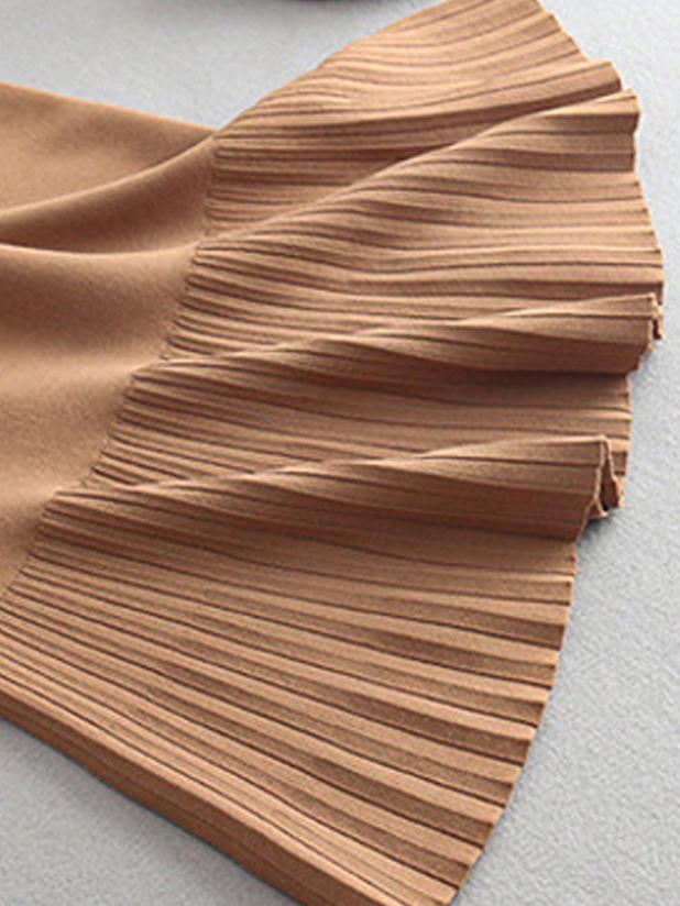 Юбка годе миди трикотажная Forza Viva MW-KS-1978V-1 р. 44 Бежевый (17852328) - фото 3