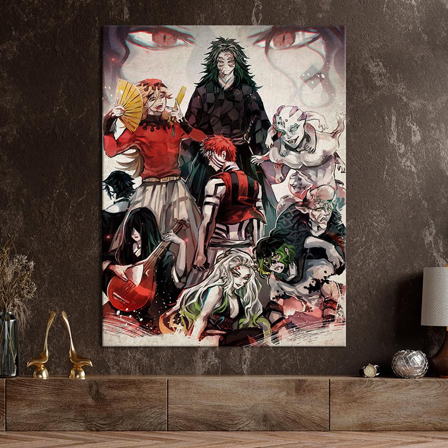 Настенний декор Жуткие персонажи аниме Клинок рассекающий демонов 80x60 см (YA-78)