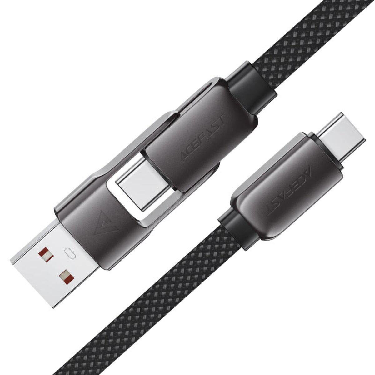 Кабель Acefast C13-05 USB/USB-C-USB-C 3A/60W/ Nylon/Zinc Connectors 0,2 м Black (6974316283539) Кабель Acefast C13-05 USB/USB-C-USB-C 3A/60W/ Nylon/Zinc Connectors 0,2 м Black (6974316283539)