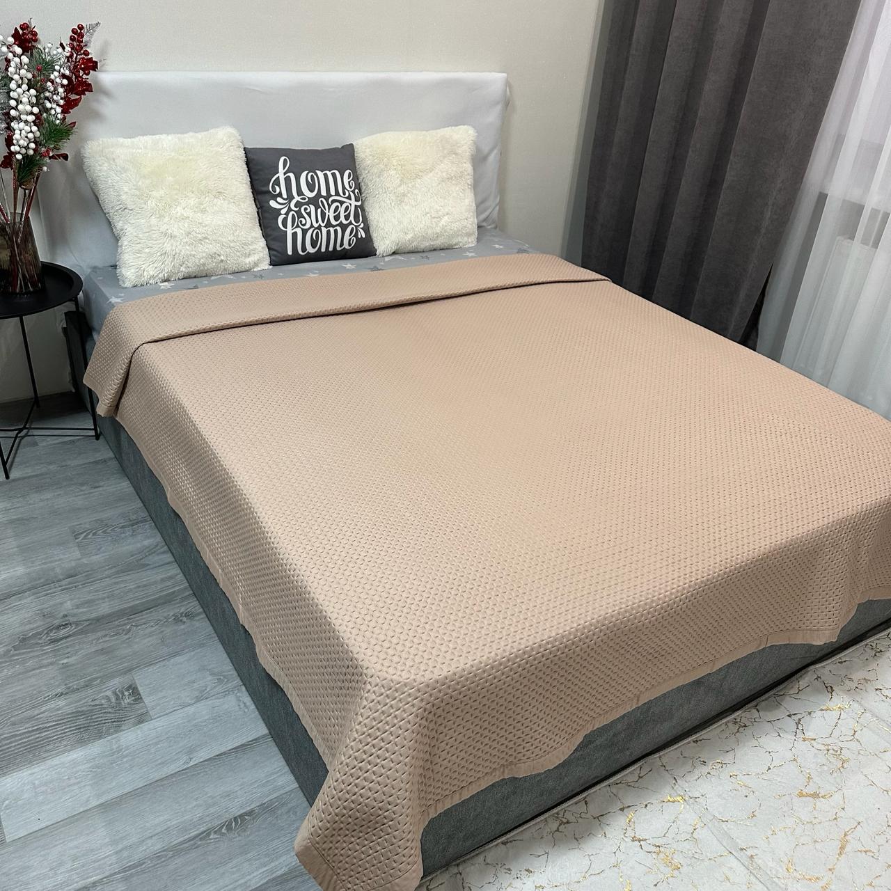 Покрывало на кровать евро 200x230 см Карамельный (28796083) - фото 10 Покрывало на кровать евро 200x230 см Карамельный (28796083) - фото 10