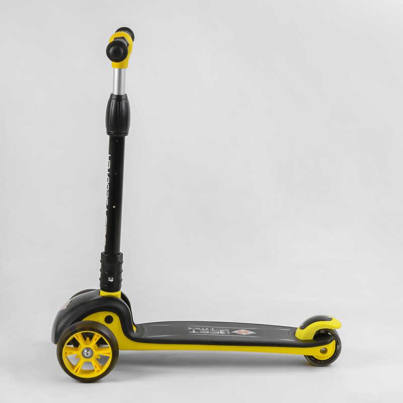 Самокат трехколесный Best Scooter 84377 3 колеса PU со светом Желтый Самокат трехколесный Best Scooter 84377 3 колеса PU со светом Желтый