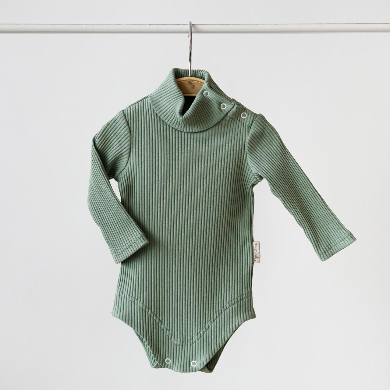 Боді-гольфик дитячий Mag Baby Strip в рубчик 62 см 0-3 міс. Лавровий (1553225013)