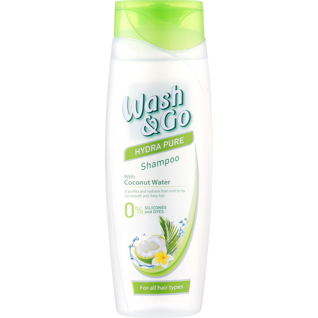 Шампунь з кокосовою водою для всіх типів волосся Wash & Go Hydra Pure Shampoo With Coconut Water 360 мл