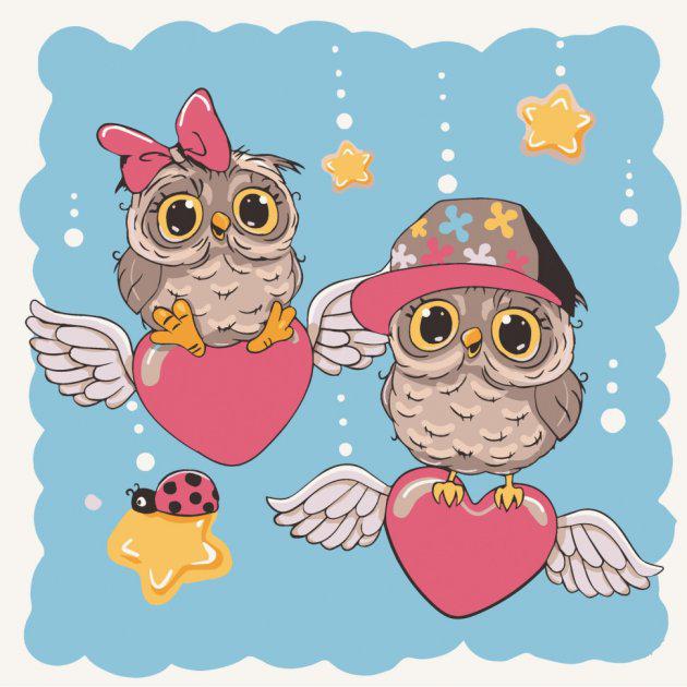 Картина по номерам Влюбленные совята ART CRAFT 30х30 см (15558-АС)