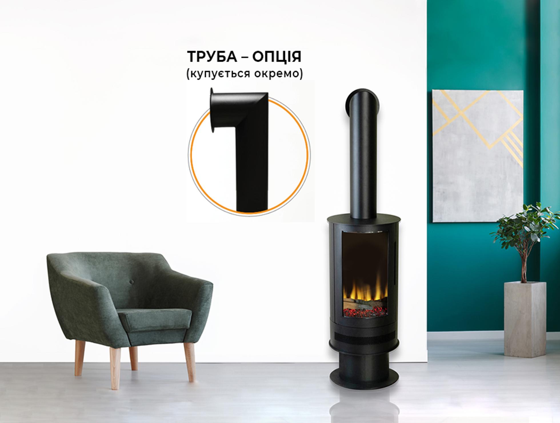 Електрокамін British Fires ASHURST з обігрівом та керамічними дровами - фото 3