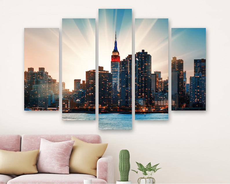 Модульная картина KIL Art Уолл-стрит/Манхэттен на холсте из пяти частей 112x68 см (M51_M_366)