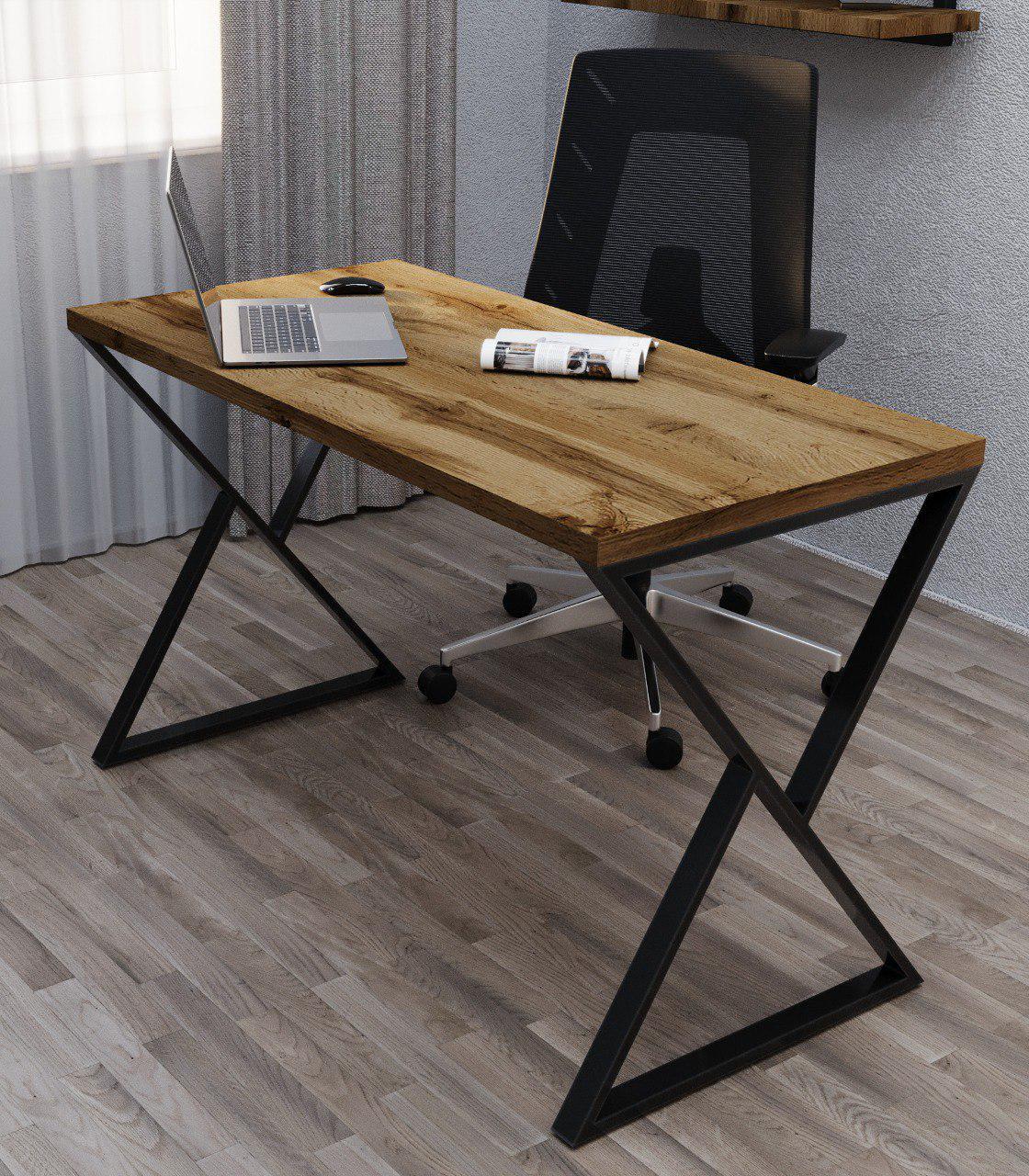 Стол письменный Loft Серия 11 металлический профиль 80х40 мм 1600х800х32 мм Дуб тахо (3534)