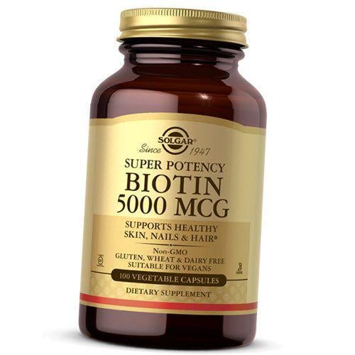 Биотин Biotin 5000 для волос кожи и ногтей 100 вег. капс. (36313029)