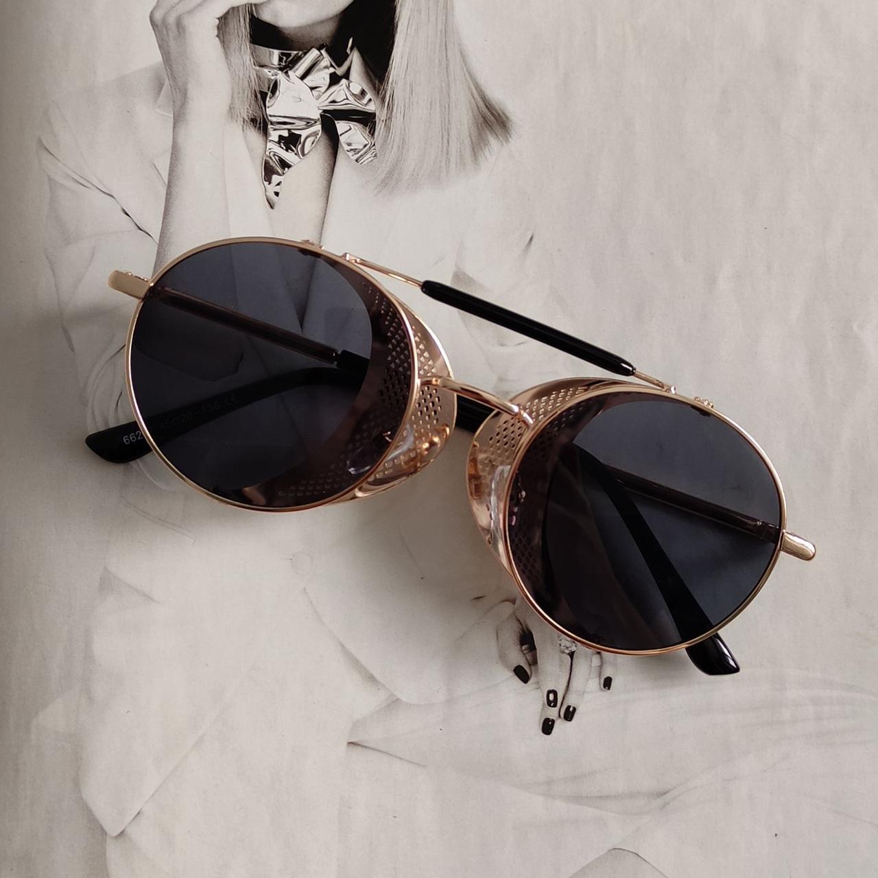 Очки со складными шорами Черный в золотой оправе