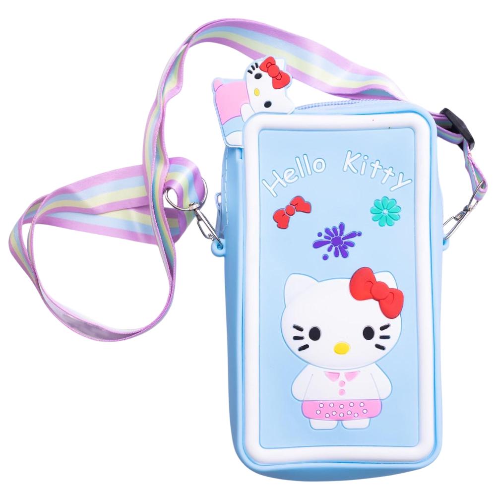 Сумочка-футляр для телефона Hello Kitty силіконова на блискавці 17х9х2 см Блакитний (HP-55-21BL) - фото 1 Сумочка-футляр для телефона Hello Kitty силіконова на блискавці 17х9х2 см Блакитний (HP-55-21BL) - фото 1