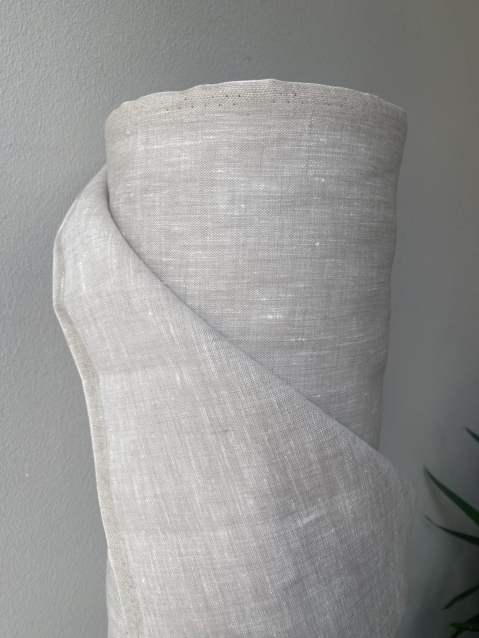 Тканина нефарбована не пом'якшена LINEN PLUS лляна натуральна 150 см 133 Сірий