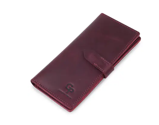 Портмоне кожаное женское матовое GRANDE PELLE 11561 Бордовый