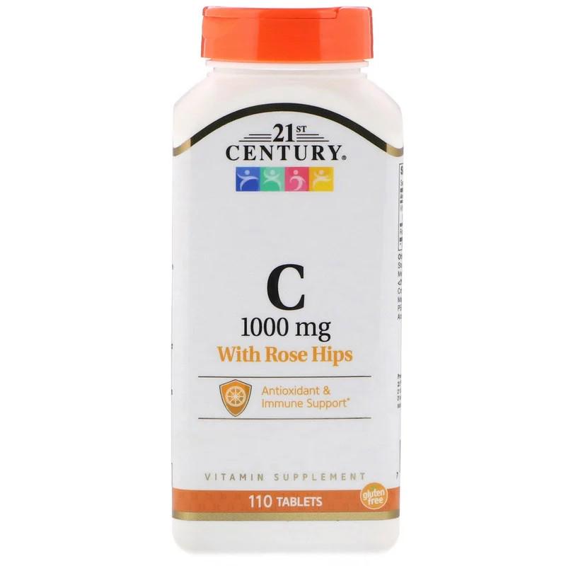 Витамины 21st Century Vitamin C with Rose Hips 1000 мг 110 таблеток Витамины 21st Century Vitamin C with Rose Hips 1000 мг 110 таблеток
